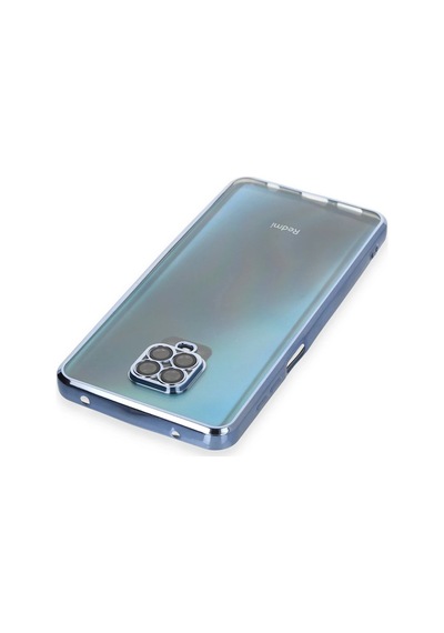 Gld-spt- Newface Xiaomi Redmi Note 9 Pro Kılıf Razer Lensli Silikon - Açık Mavi