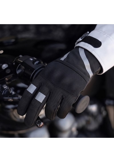 Motoanl Motosiklet Eldiven Telefon Dokunmatikli Full Korumalı Reflektörlü Motorcu Eldiven Siyah