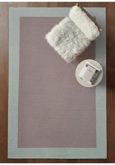 Lüks Sisal Makine Dokuması 8mm Dokuma Tabanlı Mutfak Balkon Halısı Pembe-gri Pembe-gri