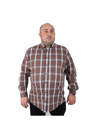 Moc Grande Mocgrande Büyük Beden Erkek Gömlek Line Square 23367 LACIVERT Lacivert