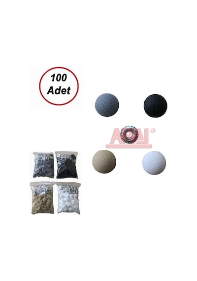 19 MM Plastik Vida Kapağı Deri Desenli Beyaz