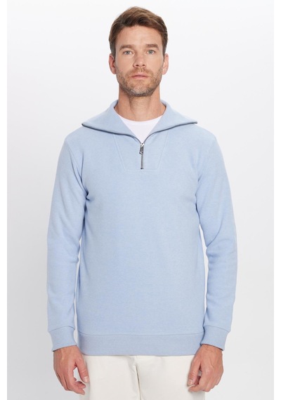 Tudors Unisex Relax Fit Rahat Kesim Fitilli Desenli Pamuklu Yarım Fermuarlı Mavi Dik Yaka Sweatshirt-31987 Mavi Tudors Unisex Relax Fit Rahat Kesim Fitilli Desenli Pamuklu Yarım Fermuarlı Mavi Dik Yaka Sweatshirt-31987 Mavi