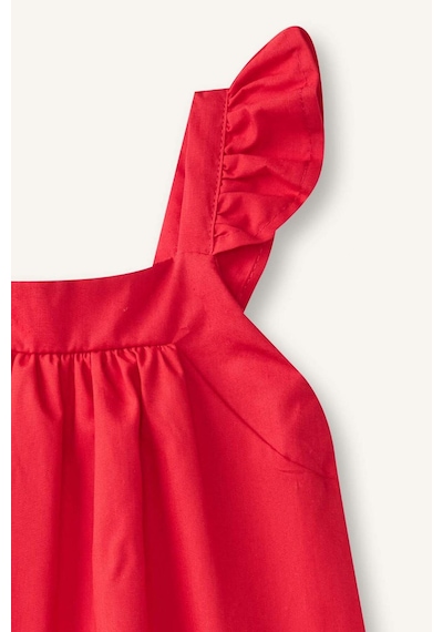 Defacto Kolsuz Poplin Kırmızı Elbise Kız Bebek I0491a526hsrd286 Kırmızı-rd286