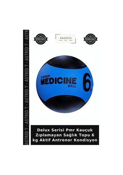 Delux Serisi Pmr Kauçuk Zıplamayan Sağlık Topu 6 Kg Aktif Antrenor Kondisyon