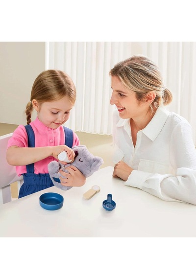 Care Pets İnteraktif Peluş Bebek Koala Oyuncak Seti Işıklı, Sesli Ve Ahşap Aksesuarlı Eğitici Oyun