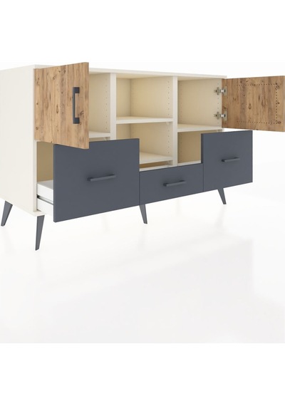 Hyperion Konsol 4 Raflı 3 Çekmeceli 3 Kapaklı 132x44x83 Aytaşı-çam/antrasit Çam/antrasit Hyperion Konsol 4 Raflı 3 Çekmeceli 3 Kapaklı 132x44x83 Aytaşı-çam/antrasit Çam/antrasit