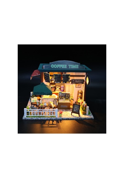 3d Puzzle Ahşap Minyatür Maket Kiti Dıy Kendin Yap Led Işıklandırmalı Maket Ev