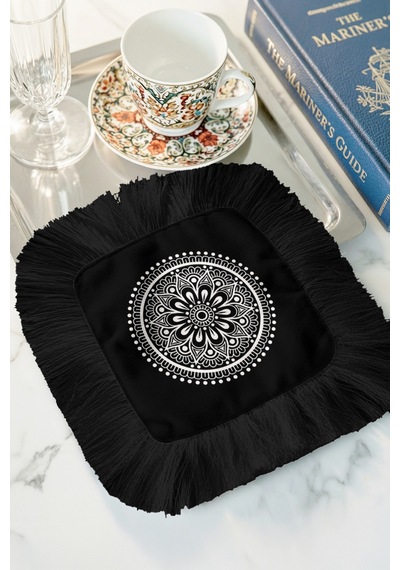 Mandala Motifli Lüks Saçaklı Bohem Sunum Peçetesi - Siyah Beyaz Bohem Sofra Bardak Altlığı Mendil Doğumu Gök Mavisi Mandala Motifli Lüks Saçaklı Bohem Sunum Peçetesi - Siyah Beyaz Bohem Sofra Bardak Altlığı Mendil Doğumu Gök Mavisi