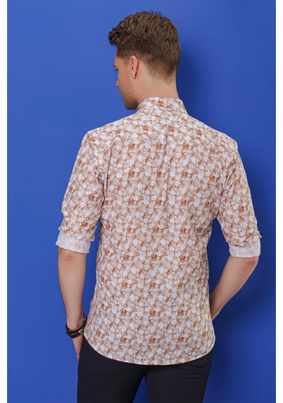 Efor G 1542 Slim Fit Taba Klasik Gömlek Taba