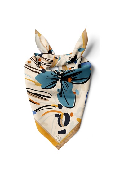 Çiçek Ritmi Desen Bandana/fular Çok Renkli