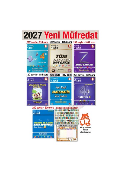 4. Sınıf 2027 Şampiyon Seti 7 Kitap Konu Anlatımlı Soru Bankası Okuduğunu Anlama Matematik Tüm Ders
