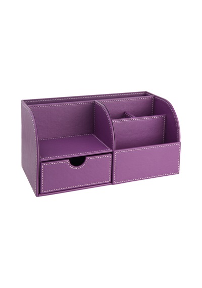 Masaüstü Düzenleyici,kalemlik,kumandalık,küpbloknotluk,tabletlik,kitaplık,6 Gözlü,çekmeceli,desktop Organizer,vegan,24,5 13 12 Lila