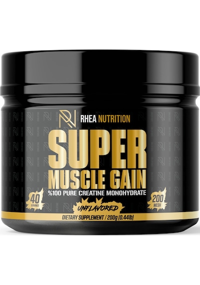 Rhea Nutrition Super Muscle Gain Creatine 200 Gram - 5 Gram / 40 Servis - Aromasız