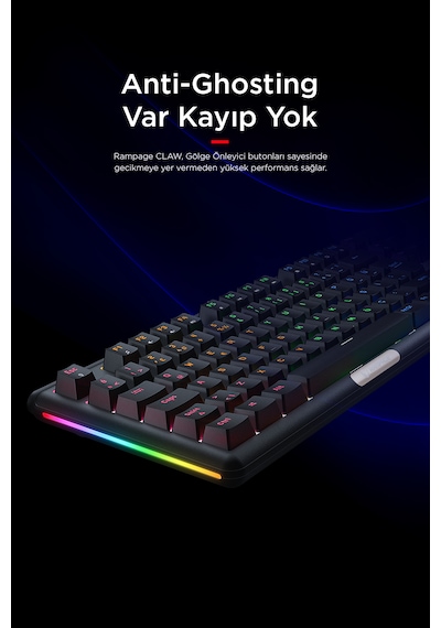 Rampage Claw Blue Switch RGB Mekanik Oyuncu Klavyesi