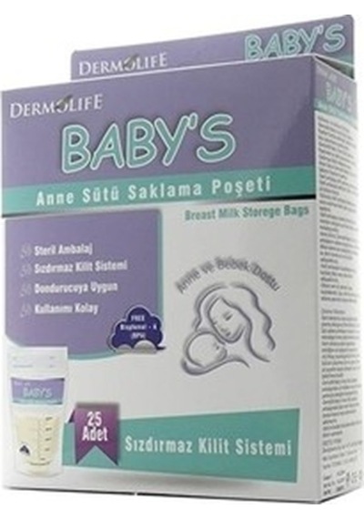 Dermolife Baby's Anne Sütü Saklama Poşeti 20 Adet - 3 Kutu