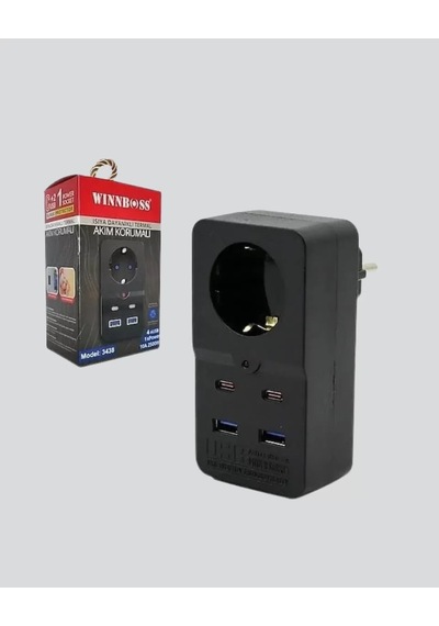 Home Termal Korumalı Priz Otomatik Çocuk Kilidi 4 Usb Type C Diğer
