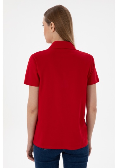 U.S. Polo Assn. Kadın Kırmızı Basic Polo Yaka Tişört 50305700-VR030 U.S. Polo Assn. Kadın Kırmızı Basic Polo Yaka Tişört 50305700-VR030