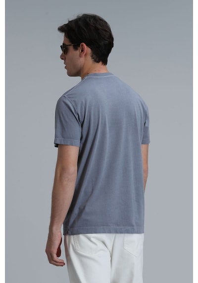 Lufian Erkek Sarder Basic T-shirt 111020216 Koyu Gri