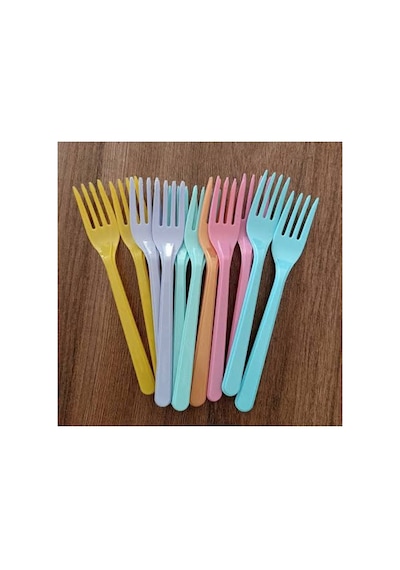 Nisa Plastik Lüx Çatal Renkli 6 Lı Açık Altın
