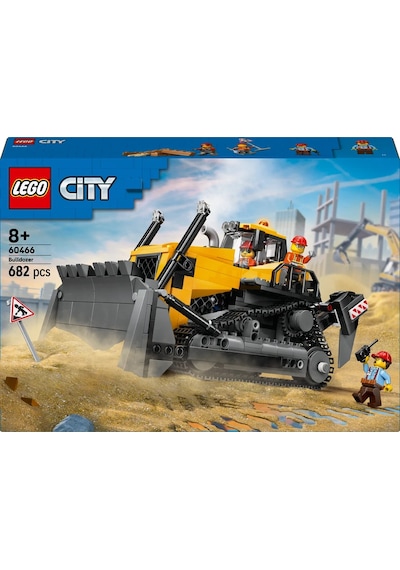 LEGO® City Sarı Buldozer 60466 - 8 Yaş ve Üzeri Çocuklar için İnşaat Sahası Temalı Yaratıcı Oyuncak Yapım Seti (682 Parça)