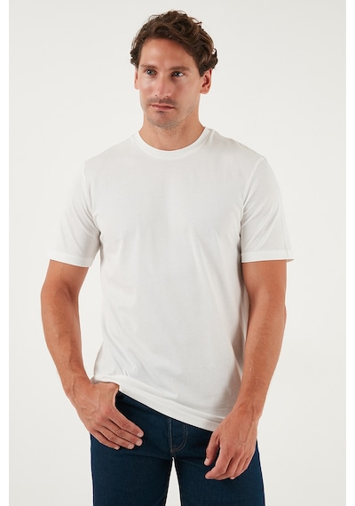 Buratti Pamuklu Regular Fit Bisiklet Yaka Erkek T Shirt 59020204 Ekru