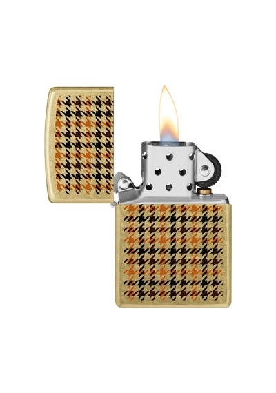 Zippo Street Brass Plaid Dizayn Çakmak Sarı