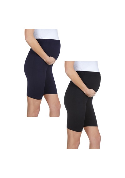 Luvmabelly Myra8028 8028 Beli Lastikli Hamile Şort Seti-lacivert - Siyah