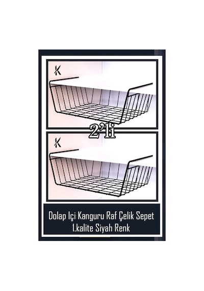 1.kalte Dolap Içi Kanguru Raf Çelik Sepet Askılı Raf Siyah Metal Çok Renkli Tr Diğer