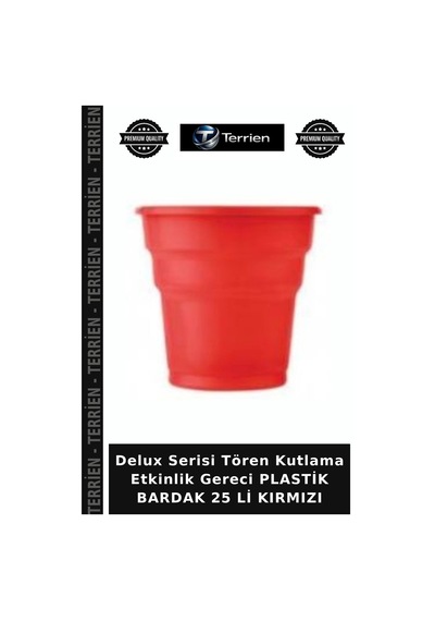 Delux Serisi Tören Kutlama Etkinlik Gereci Plastik Bardak 25 Li Kırmızı