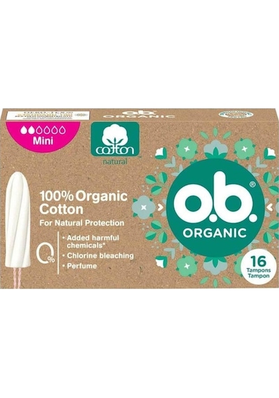 O.b Organic Coton Mini Tampon 16'lı