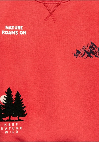 Mavi - Nature Roams On Baskılı Turuncu Sweatshirt 6s10148-71079 Turuncu