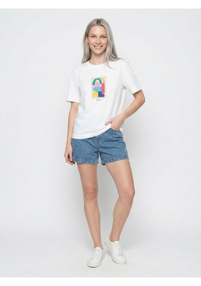 LOFT Loose Fit Kadın Tshirt K.kol Lf2042618 Q1.v1 Beyaz