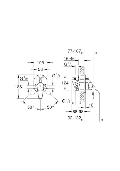 Grohe Bauedge Tek Kumandalı Banyo Bataryası 29039001 Altın