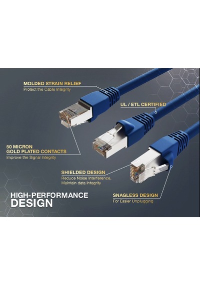 Oracle Cat6 Asy Cable Shielded Rj45-rj45 Mavi 150ft - 45mt. Mp-6arj45sblue-150