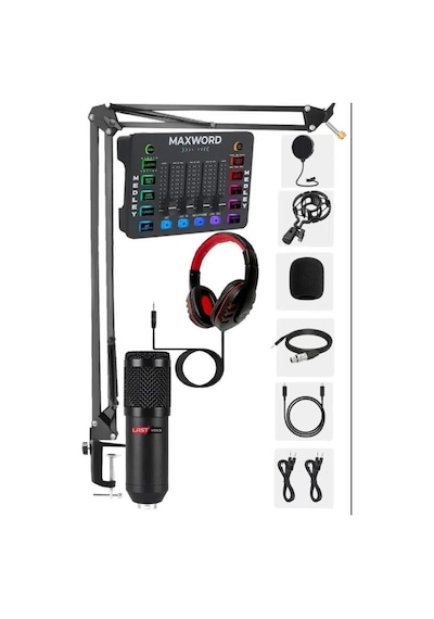 Midex Arcade Pack-1 Medley Ses Kartı Ve Bm-800 Mikrofon Gaming Canlı Yayın Stüdyo Seti