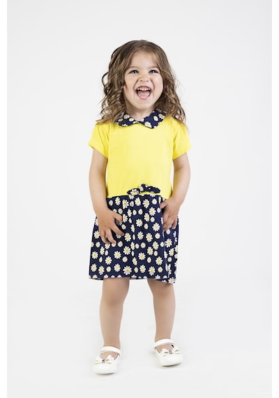 Kız Bebek Papatya Desen Yakalı Elbise 001