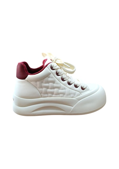 Guja 26k426-1 Kadın Kalın Taban Sneaker Ayakkabı Bej - Bordo Siyah