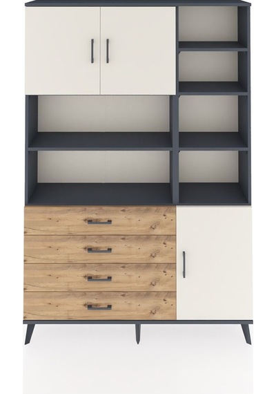 Arges Dolap 9 Raflı 4 Çekmeceli 3 Kapaklı 132x30x195 Antrasit-aytaşı/çam Aytası/atlas Çam Arges Dolap 9 Raflı 4 Çekmeceli 3 Kapaklı 132x30x195 Antrasit-aytaşı/çam Aytası/atlas Çam