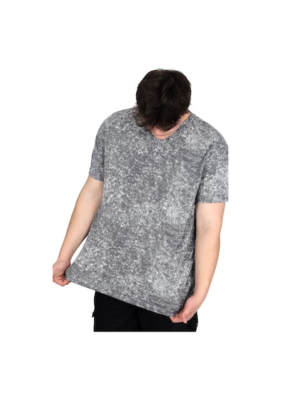 Mode Xl Büyük Beden Erkek T-shirt Bisiklet Yaka Aşındırma Baskı U20037 Antrasit Antrasit