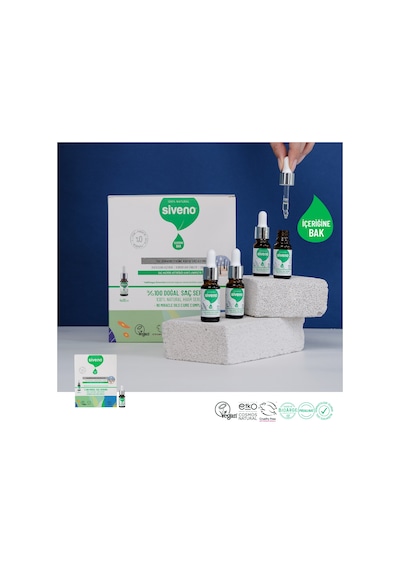 Siveno %100 Doğal Onarıcı Yoğunlaştırıcı Bakım Serumu Bitkisel Yıpranmış ve Dökülen Saçlara Özel 4 x 10 ML