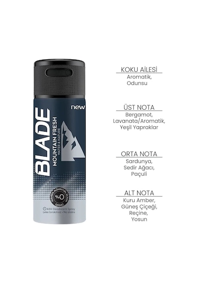 Mountain Fresh Erkek Deodorant 150ml Leke Bırakmaz Deri