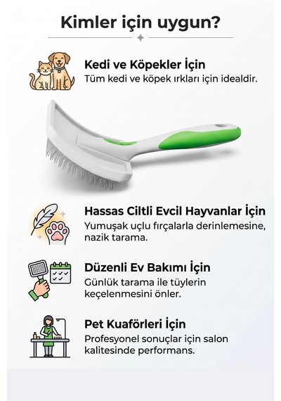 Andis Yumuşak Pimli Large Hassas Tarama Fırçası Köpekler İçin Kaygan Fırça