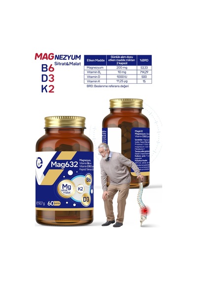 Evopharma Mag632 Magnezyum, Vitamin B6 Ve Vitamin D3k2 İçeren Takviye Edici Gıda