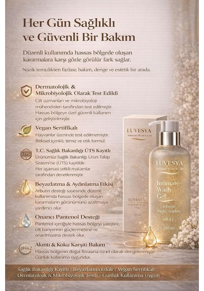Intimate Wash Gel Arbutin + Nioil 250 Ml / Özel Bölge Temizleme Jeli