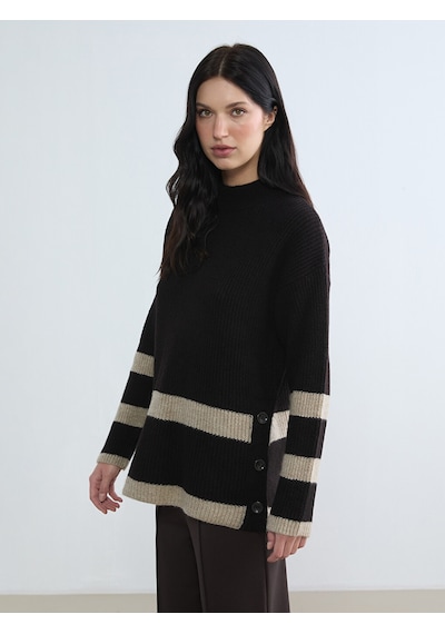 Lcw Comfort Lacivert Yarım Balıkçı Yaka Kadın Triko Tunik