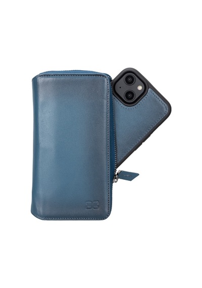 Bouletta Apple Uyumlu iPhone  14 Deri Zip Kılıf BRN4EF