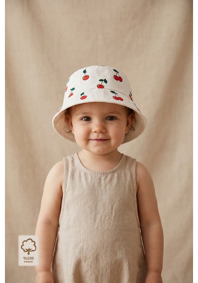 Minory Baby - %100 Pamuk Ayarlanabilir Bebek Şapkası 0-1 Yaş Kırmızı Kırmızı