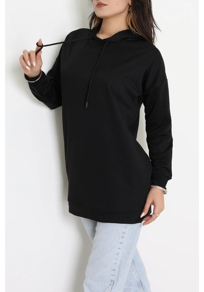 Modi 2 İplik Kapşonlu Tunik Sweat Siyah - 42766.1878. 1siyah