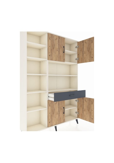 Arges Dolap 10 Raflı Tek Çekmeceli 4 Kapaklı 132x30x195 Aytaşı-çam/antrasit Atlas Çam/antrasıt Arges Dolap 10 Raflı Tek Çekmeceli 4 Kapaklı 132x30x195 Aytaşı-çam/antrasit Atlas Çam/antrasıt