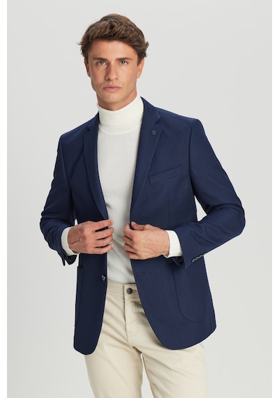 AC&Co / Altınyıldız Classics Erkek Lacı Slim Fit Dar Kesim Mono Yaka Torba Cepli Blazer Ceket Lacı